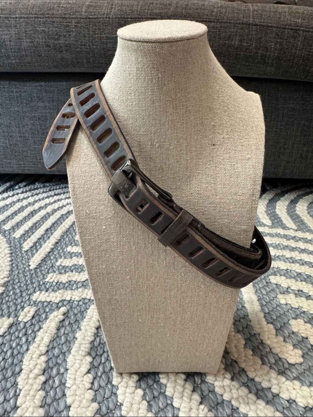 Linea Pelle Collection Genuine Leather Cutout Belt Medium
